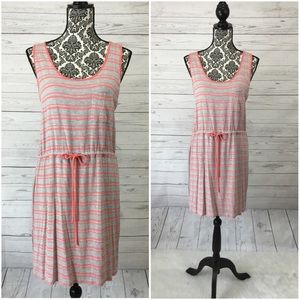 Olive & Oak Drawstring Striped Sleeveless Dress L